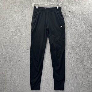 Nike Dri Fit Soccer Zip Ankle Pants Athletic Black Tapered Leg Women Small x 31"